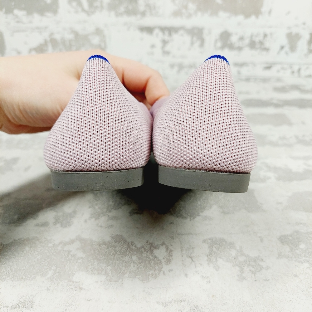New Rothy's The Flat Pink Knit Pointy Toe Slip On Loafers W27 - Picture 3 of 9